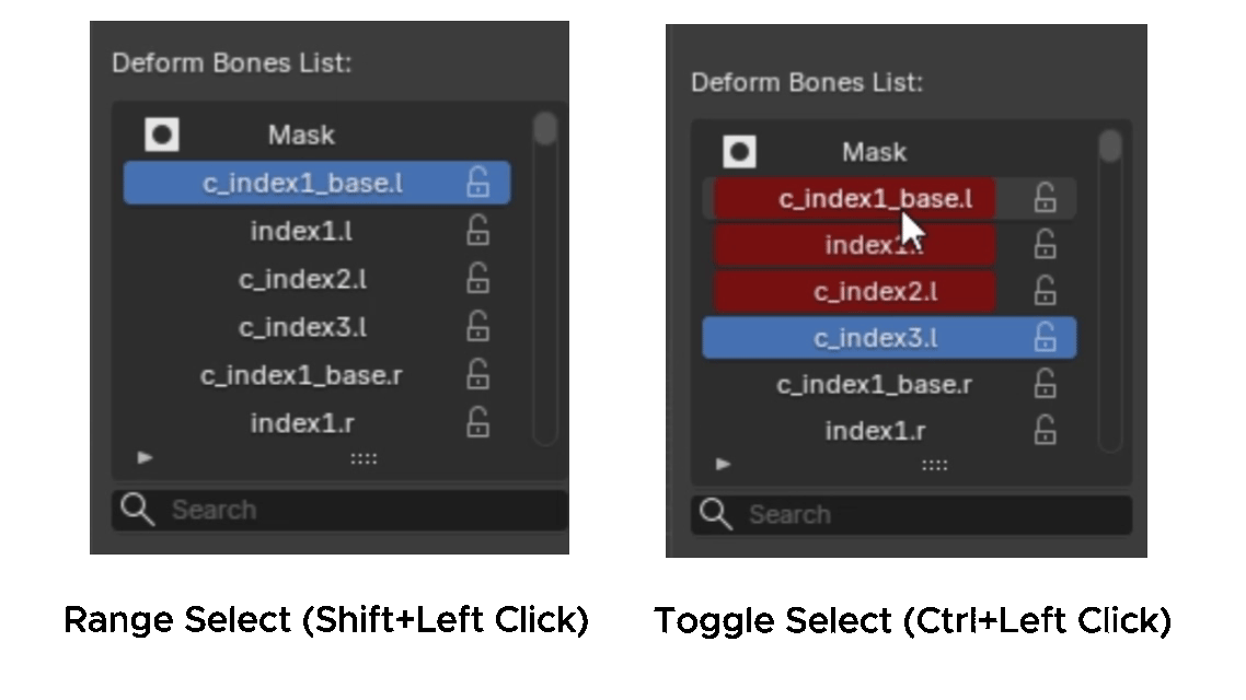 Deform Bone List